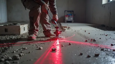 Poziomowanie posadzki laserem